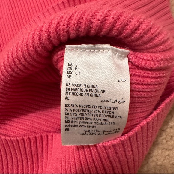 ON 34th Color Block Pink Red Sweater Valentines Cupid Parisian Love Gold Buttons - Picture 4 of 11